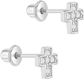 img 3 attached to 💎 Sterling Silver Cross Earrings: Stunning Jewelry for Girls