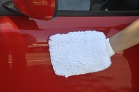 img 1 attached to 🧤 Premium Split Chenille Microfiber Car Wash Mitt by Detailer's Preference - White