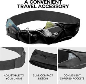 img 1 attached to Convenient Athlé Running Belt with Two Pockets - Secure Fit for Phones, Wallet, Cards and More - Ideal for Exercise and Travel