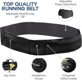 img 2 attached to Convenient Athlé Running Belt with Two Pockets - Secure Fit for Phones, Wallet, Cards and More - Ideal for Exercise and Travel