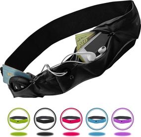 img 3 attached to Convenient Athlé Running Belt with Two Pockets - Secure Fit for Phones, Wallet, Cards and More - Ideal for Exercise and Travel