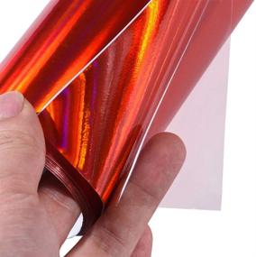 img 2 attached to 🚗 Holographic Red Laser Adhesive Vinyl Sheets for DIY Car Wrapping Stickers/Decals - Size: 59.8'' x 11.8''