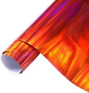 🚗 holographic red laser adhesive vinyl sheets for diy car wrapping stickers/decals - size: 59.8'' x 11.8'' logo