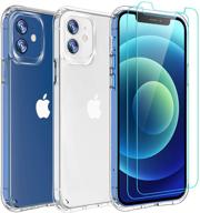 📱 aedilys iphone 12 mini case (2020), [airbag series] with [2 x tempered glass screen protector], military grade, 15ft. drop tested, scratch-resistant, 5.4 inch - clear, fdf-90 logo