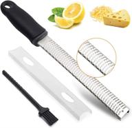 🧀 premium classic series zester & grater: hand-held kitchen tools ideal for parmesan cheese, citrus fruits, lemon, lime, chocolate, stainless steel blade, dishwasher safe logo