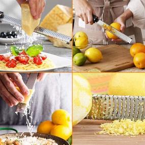 img 2 attached to 🧀 Premium Classic Series Zester & Grater: Hand-held Kitchen Tools Ideal for Parmesan Cheese, Citrus Fruits, Lemon, Lime, Chocolate, Stainless Steel Blade, Dishwasher Safe