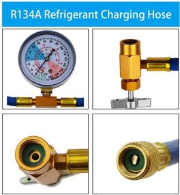 img 2 attached to 🔌 BPV31 Piercing Valve with R134a Refrigerant Charging Hose: Gauge, Can Tap, and Compatibility with R-12/R-22 Port