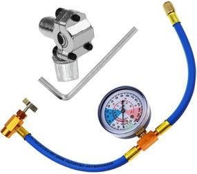 img 4 attached to 🔌 BPV31 Piercing Valve with R134a Refrigerant Charging Hose: Gauge, Can Tap, and Compatibility with R-12/R-22 Port