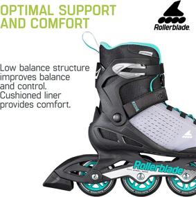 img 2 attached to Zetrablade Elite Women's Adult Fitness Inline Skate - Black and Powder Blue, High-Performance Inline Skates by Rollerblade