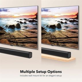 img 2 attached to 🔊 32-Inch Soundbar with Three Equalizer Modes: Wired & Wireless Bluetooth 5.0, Optical/Aux/RCA, Wall Mountable, Remote Control