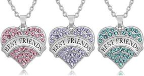 img 4 attached to 💖 Set of 3 Heart Necklaces for Best Friends – Jewelry Gifts for BFFs, Sisters, Girls, Teens, Women