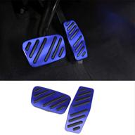 xiter no drill anti-slip aluminum gas brake pedal cover foot pedal pads kit for chevy equinox 2017-2020 cruze 2016-2020 impala 2014-2020 blazer 2019-2021 accessories (blue) logo