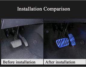 img 3 attached to XITER No Drill Anti-Slip Aluminum Gas Brake Pedal Cover Foot Pedal Pads Kit For Chevy Equinox 2017-2020 Cruze 2016-2020 Impala 2014-2020 Blazer 2019-2021 Accessories (BLUE)