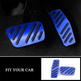 img 1 attached to XITER No Drill Anti-Slip Aluminum Gas Brake Pedal Cover Foot Pedal Pads Kit For Chevy Equinox 2017-2020 Cruze 2016-2020 Impala 2014-2020 Blazer 2019-2021 Accessories (BLUE)