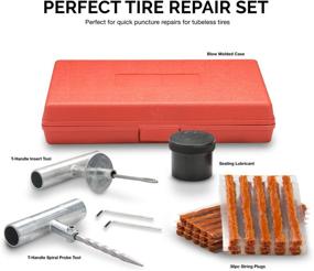 img 1 attached to 🔧 TOOLUXE 50002L Universal Heavy Duty Tire Repair Kit | 35 Piece Set | Puncture Repair and Flat Plug | Automotive | Ideal for Car, Truck, Motorcycle, ATV Tires