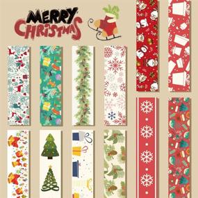 img 1 attached to 🎄 Set of 12 Rolls Christmas Washi Tape - Merry Christmas Masking Tape for Xmas Decorations, Party Favors, and Supplies - 0.6" x 23ft