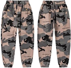 img 1 attached to Boys' Elastic Pocket Joggers: Outdoor Trousers, Clothing, and Pants