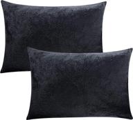 💤 premium flxxie velvet zippered pillowcase set - 2 pack, charcoal grey, soft and comfortable, 20 x 26 inches, bedroom pillow case логотип