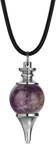 img 1 attached to 🔮 JUNHAN Dowsing Chakra Pendulum with Natural Gemstone, Reiki Energy Healing Crystal Balls Point Pendant - Beautiful 18MM Divination Tool with 4 Chain