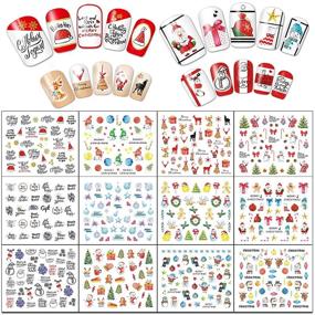 img 2 attached to 🎅 TailaiMei Christmas Nail Art Decals - 60 Sheets Water Transfer Winter Full Nail Wrap Decorations for Santa Claus, Snowflake, Snowman - 1028 Pcs Stickers Design