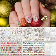 🎅 tailaimei christmas nail art decals - 60 sheets water transfer winter full nail wrap decorations for santa claus, snowflake, snowman - 1028 pcs stickers design logo