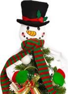 🎄 snowman tree topper hugger by joyin - soft plush snowman head tree hugger for xmas decorations and ornaments logo