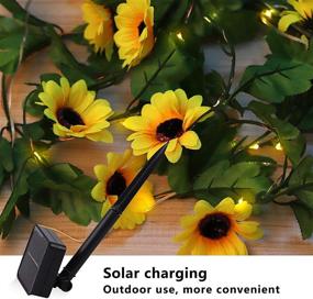 img 3 attached to Koishu Solar Energy Sunflower Decor String Lights - Vibrant Sunflower Garland with 20 LED Lights, 2 Meters Long for Bedroom, Home, Wedding & Party Decoration