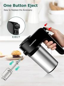 img 1 attached to 🍰 6-Speed Electric Hand Mixers: Powerful 250W Handheld Mixer with Dough Hooks and Beaters for Baking, Cookies, and More!