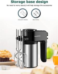 img 3 attached to 🍰 6-Speed Electric Hand Mixers: Powerful 250W Handheld Mixer with Dough Hooks and Beaters for Baking, Cookies, and More!