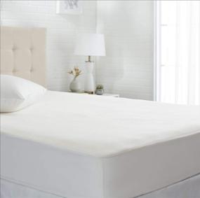 img 4 attached to 🛏️ King Size Amazon Basics Conscious Series Cool-Touch Rayon Bamboo Mattress Protector