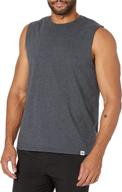 👕 men's cotton performance muscle t-shirt by russell athletic - sleeveless logo