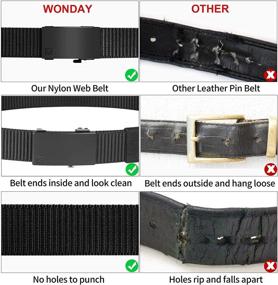 img 2 attached to Nylon Ratchet Belts Automatic Buckle Men's Accessories for Belts