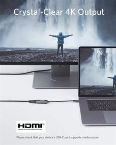 img 3 attached to Anker USB C to HDMI Adapter: 4K@60Hz, PowerExpand+ Aluminum, for MacBook Pro, MacBook Air, iPad Pro, Pixelbook, XPS, Galaxy, and More (Compatible with Thunderbolt 3)