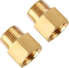 img 4 attached to 🔧 2-Pack SUNGATOR Brass Pipe Fitting Adapter, 1/2-Inch Male to 1/2-Inch Female Pipe