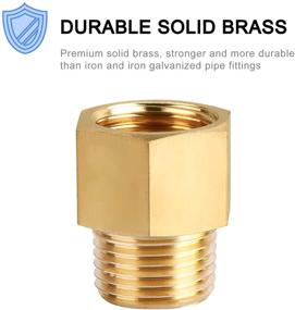 img 1 attached to 🔧 2-Pack SUNGATOR Brass Pipe Fitting Adapter, 1/2-Inch Male to 1/2-Inch Female Pipe