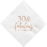 crisky 30 and fabulous rose gold cocktail napkins: perfect 30th birthday decorations & table supplies, 50pcs, 3-ply логотип