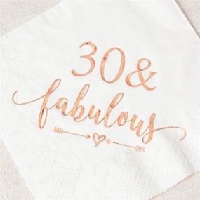 img 2 attached to Crisky 30 and Fabulous Rose Gold Cocktail Napkins: Perfect 30th Birthday Decorations & Table Supplies, 50Pcs, 3-Ply