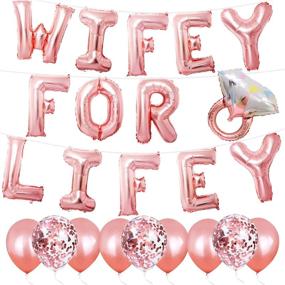 img 4 attached to Rose Gold Bridal Shower Balloons Bachelorette Party Decorations Set, Wifey for Lifey Foil Letter Balloons Banner, Diamond Ring Foil Balloon, Bride Balloon Rose Gold, Engagement Party Décor - Bride Gift