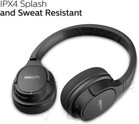 img 1 attached to 🎧 Беспроводные Bluetooth-наушники Philips ActionFit SH402, защита от брызг IPX4, более 20 часов воспроизведения, подавление эха, быстрая зарядка, умная пара и охлаждающие амбушюры - черные (TASH402BK)