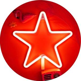 img 4 attached to USB/Battery Operated LED Star Neon Light Décor for Christmas, Halloween, Home, Kids Room, Bar, Festive Party, Wedding - Red