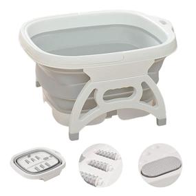 img 4 attached to 🌿 Collapsible Foot Soaking Bath Basin: Callus Remover, Massage Rollers | Foldable Foot Bath Tub, Pedicure Soak (Grey)
