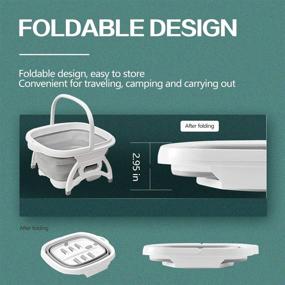 img 1 attached to 🌿 Collapsible Foot Soaking Bath Basin: Callus Remover, Massage Rollers | Foldable Foot Bath Tub, Pedicure Soak (Grey)