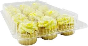 img 1 attached to 🧁 Convenient 4U'Life Mini Cupcake Carrier: 12 Compartment Crystal Clear Dome Lid, Pack of 10