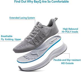 img 3 attached to 👟 BayQ Men's Extended Lace-up Slip On Running Shoes: Comfortable, Breathable, and Lightweight Sneakers for Athletic Road Running, Gym, and Travel with Arch Support and Massage