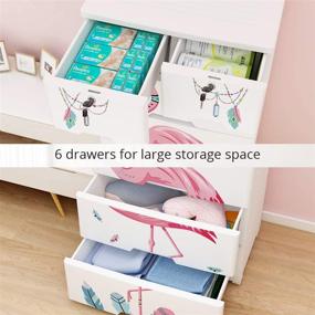 img 1 attached to 🗄️ Nafenai Large White Plastic Dresser with 6 Drawers - Storage Cabinet Organizer for Clothes, Toys, Bedroom, Playroom, Closet - Includes 2 Lockers