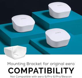 img 1 attached to 🔩 Brainwavz Screwless Wall Mount for Eero Mesh WiFi | VHB Stick On Holder, Easy Installation, Strong Adhesive, No Drilling | White