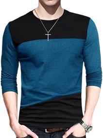 img 3 attached to 👕 Long Sleeve T Shirts with Contrast Stitching by SHUIANGRAN