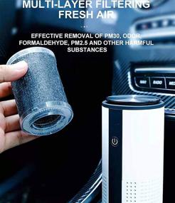 img 1 attached to 🚗 Portable Mini Air Purifier - Blue: USB Charge, HEPA Filter, for Car, Bedroom, Desk Top & Travel