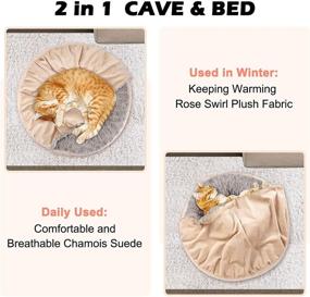 img 2 attached to 🐶 GASUR Cozy Cuddler Small Dog and Cat Bed - Round Donut Calming Anti-Anxiety Cave Hooded Blanket Pet Bed - Luxury Orthopedic Cushion Beds, Ideal for Indoor Kitty or Puppy - Warmth and Machine Washable - 23 inch