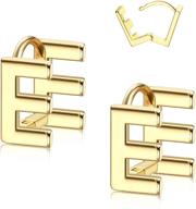 💎 jewenova 925 sterling silver initial stud earrings for women girls | 18k gold plated 26 letters a-z alphabet jewelry logo